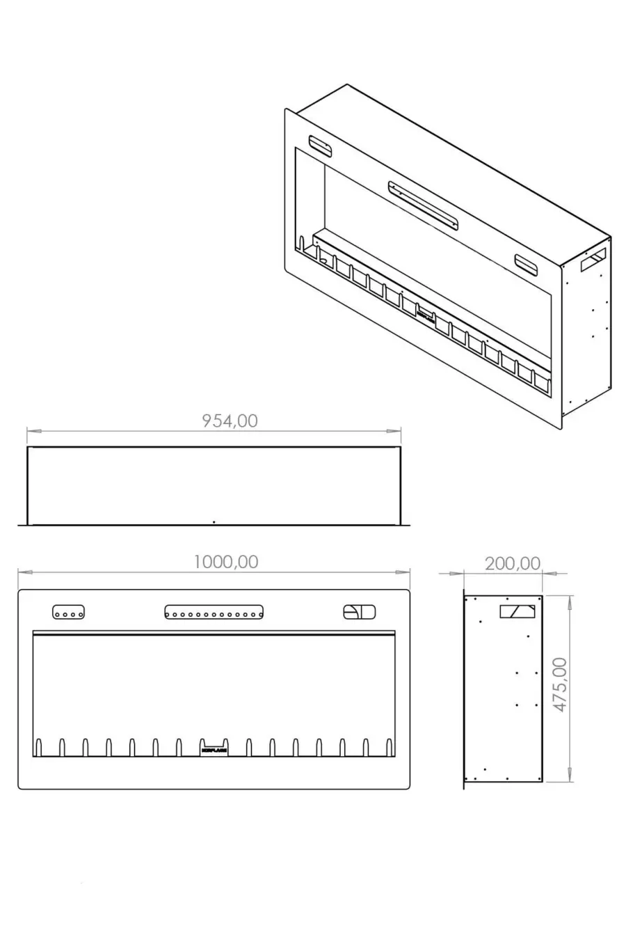 SC - 100 Elektrikli Şömine (Isıtmalı)