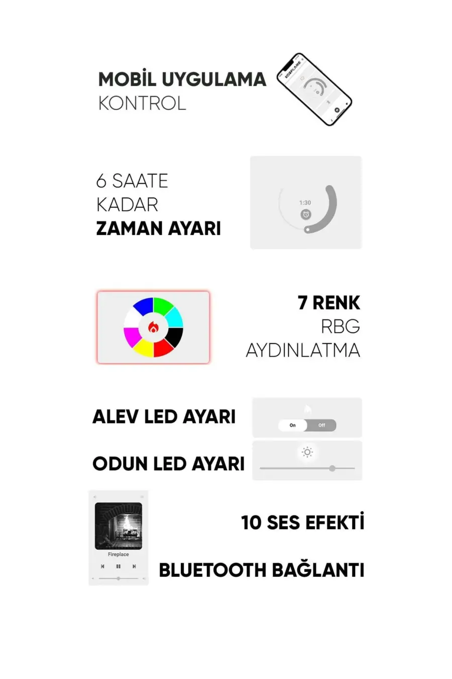 SL - 100 Elektrikli Şömine (Isıtmasız) - Görsel 3