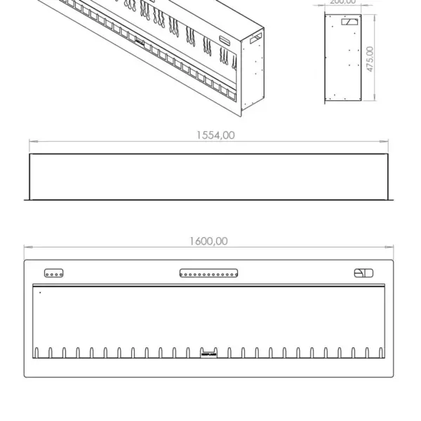 SC - 160 Elektrikli Şömine (Isıtmalı)
