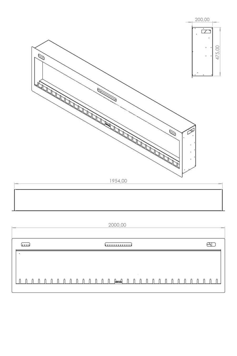 SC - 200 Elektrikli Şömine (Isıtmalı)