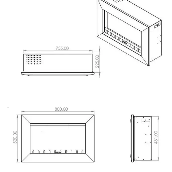 SK - 80 Elektrikli Şömine (Isıtmalı)